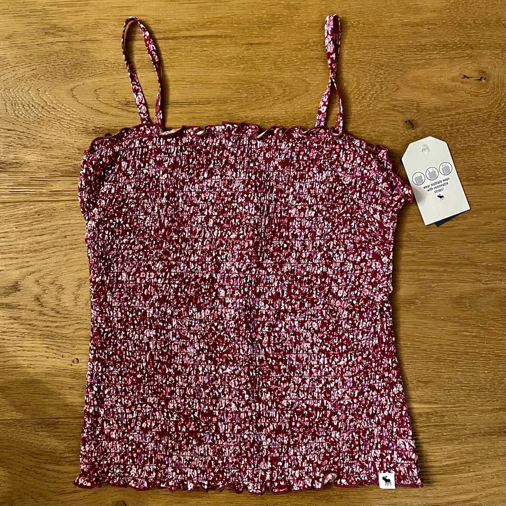 NWT Abercrombie Kids Removable Straps Floral Stretch Tank Top